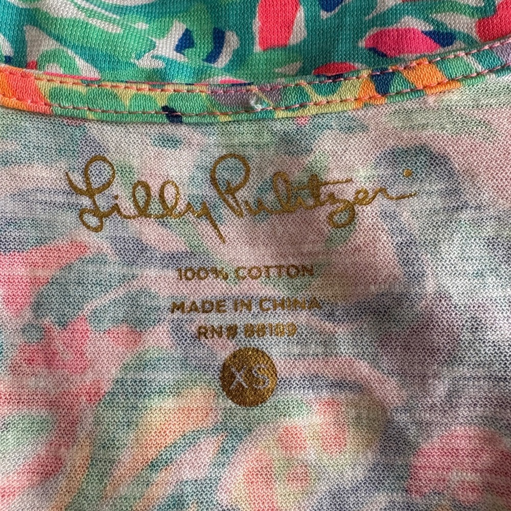 Lilly Pulitzer Shirley PomPom Tank Top Island Seacret Print Hot Pink Size XS - Picture 3 of 3